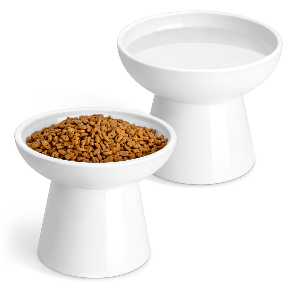 Vancasso elevated cat bowls duo for balanced meals.