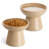 Vancasso elevated cat bowls dual-bowl set with ergonomic design for balanced meals.
