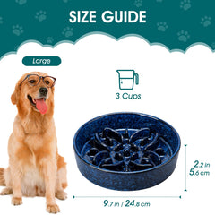 Vancasso floral maze dog bowl promotes mental stimulation during meals.