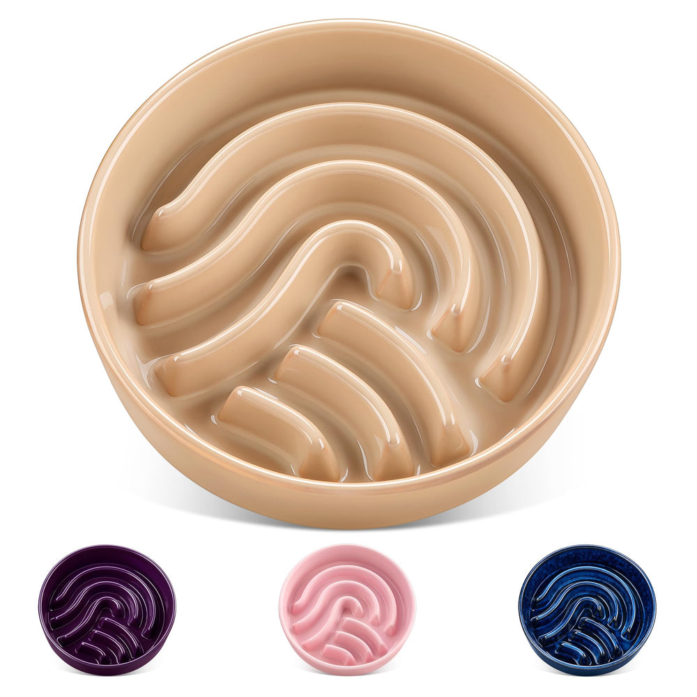 Vancasso slow feeder bowl with maze design promotes careful eating and mental engagement.