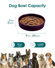 Vancasso slow-feeder dish large-3cup capacity fits large breeds for meals.
