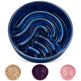 Vancasso slow feeder bowl in blue for large dogs with 3-cup capacity