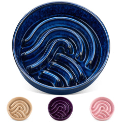 Vancasso slow feeder bowl in blue for large dogs with 3-cup capacity