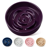 Vancasso slow feeder ceramic bowl, top view, maze for slower meals.