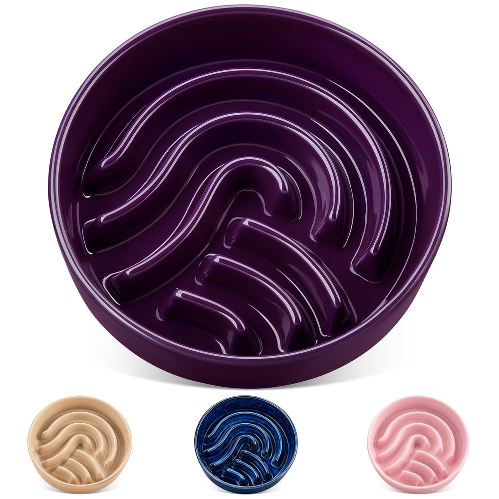 Vancasso slow-feeder dog bowl with maze design promotes mindful eating.