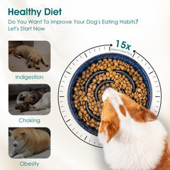 Vancasso slow-feeder dog bowl with maze pattern for slower meals.