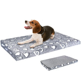 VANKEAN dog crate mat, reversible plush side for warm, cozy comfort.