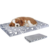 VANKEAN reversible dog bed with plush side in grey for warm, cozy naps.