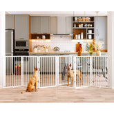 Vantas folding pet gate wide 120-inch, creating a wide barrier for large openings.