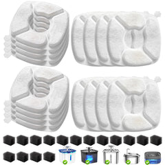 VANVE 32pc cat fountain filter kit for cleaner, fresher water