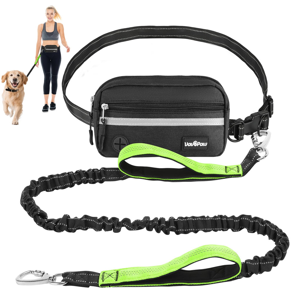 VavoPaw hands-free leash with pouch and waist belt for comfortable, convenient dog walks.