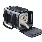 Vceoa cat carrier with mesh ventilation for breathable travel.