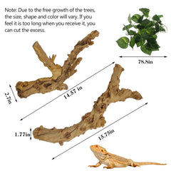 VCEPJH reptile-branch decor enhances habitat realism inside the enclosure.