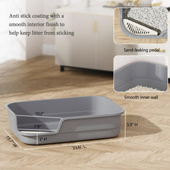 Vealind XL cat litter box anti-splash edge reduces scatter