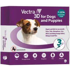 Vectra 3D small dog bottle for topical application and fast protection.