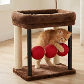 Veehoo small cat tree top bed provides a cozy kitten lounging spot