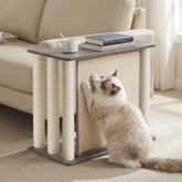 Veehoo couch protector with claw panel protects upholstery from cat claws on the left.