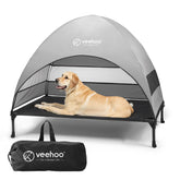 Veehoo Outdoor Dog Bed Canopy Assembly demonstrates quick setup for shade on-the-go
