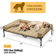 Veehoo removable waterproof bolster cushion keeps dogs clean and comfy during naps.