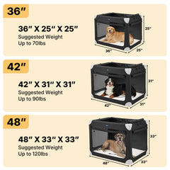 Veehoo crate with four-sided mesh for superior ventilation.