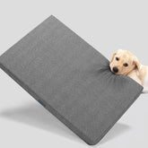 Veehoo chew-proof bed inside crate for durable canine comfort.