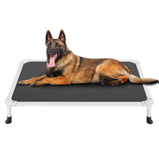 Veehoo chew-proof elevated dog bed cot: rustproof frame; ideal for indoor-outdoor lounging