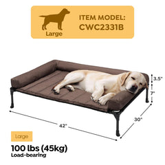 Veehoo bolster mat offers neck support and prevents dogs from rolling off the bed.