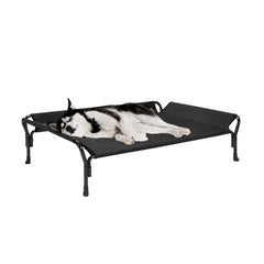 Veehoo cooling elevated dog bed full assembly showing roomy surface for large dogs