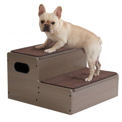 Veehoo dog stairs with storage under bed, organizes toys and treats neatly.