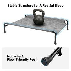 Veehoo bed frame with anti-slip feet stays steady on floors.