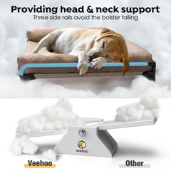 Veehoo three-sided bolster dog bed with supportive boundary for lounging