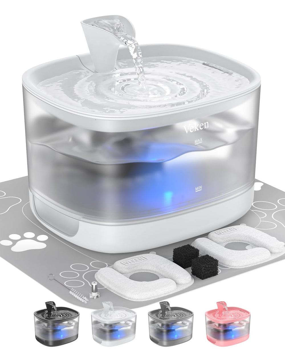 Veken cat water fountain with detachable tank for quick cleaning