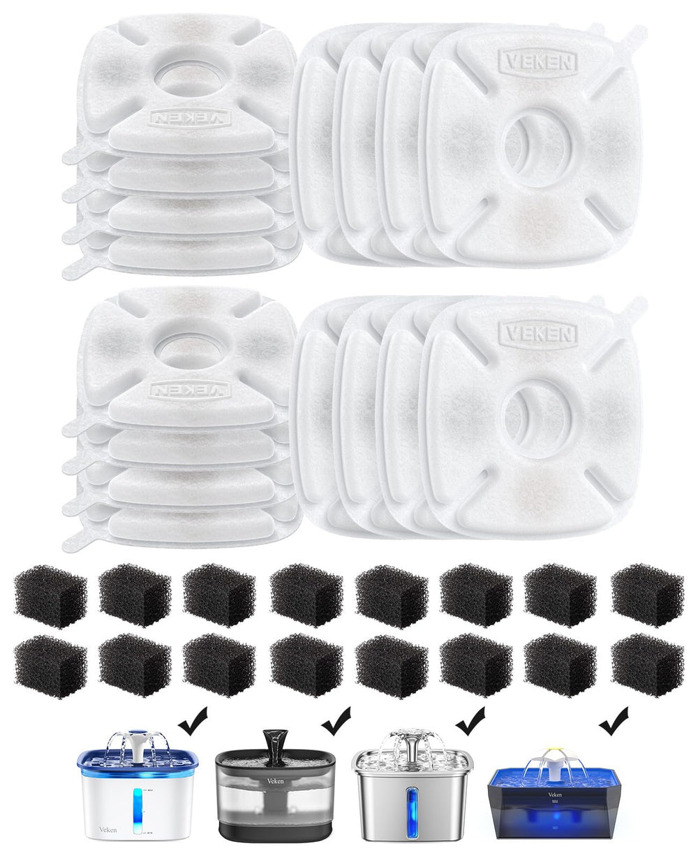 Veken cat water fountain filter delivers clean, fresh water for pets.