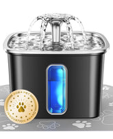 Veken cat water fountain stainless steel body emphasizes durability and easy maintenance.