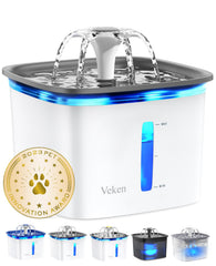 Veken pet fountain flow modes attract pets and encourage hydration.