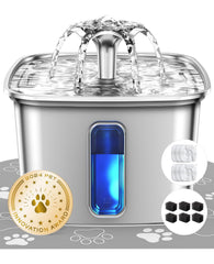 Veken stainless steel cat water fountain assembly shows easy setup and durable materials