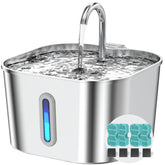 Vekonn cat fountain in stainless steel with 74oz capacity for multi-pet homes.