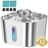 Vekonn cat water fountain in stainless steel for durable, hygienic hydration at home.