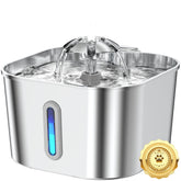 Vekonn cat water fountain top view with compact stainless steel design for small spaces.