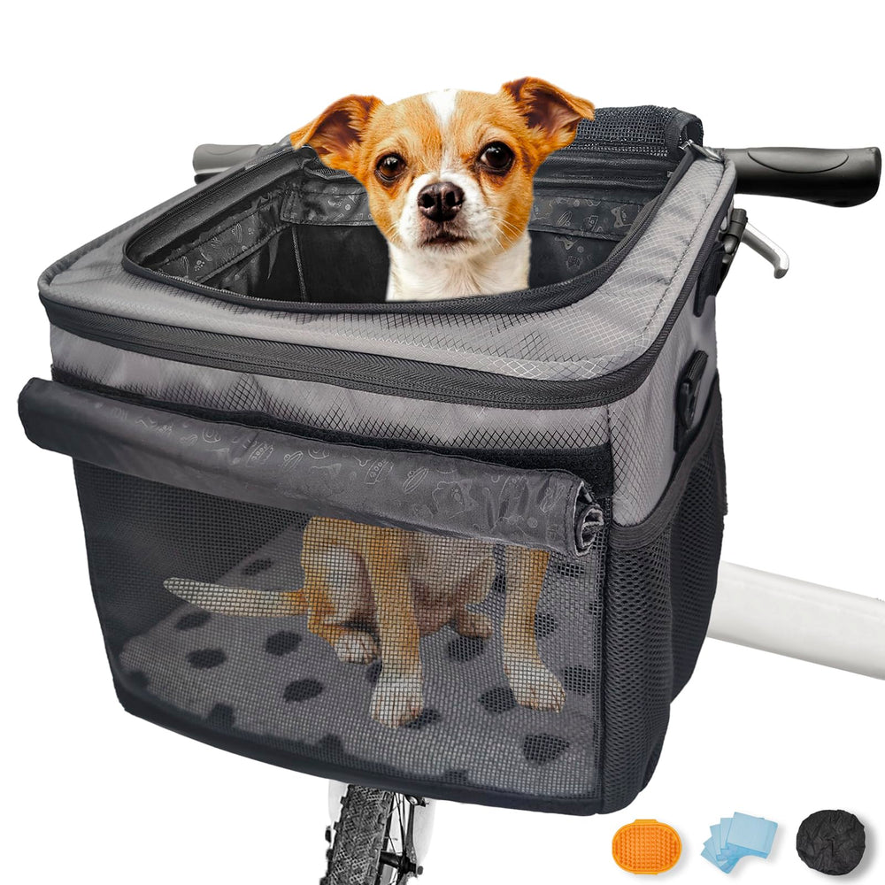 VeluXanipyr dog bike basket quick-release mount enables easy installation.