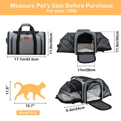 VeluXanipyr expandable carrier with blue trim adds modern style and visibility.