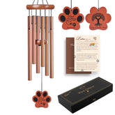 VENBEEL dog memorial wind chime front view with serene outdoor ambiance.