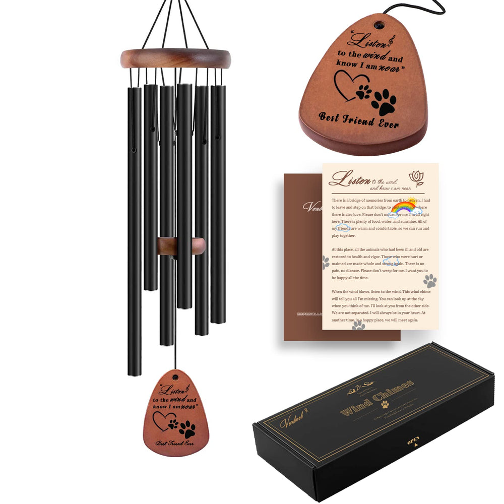 VENBEEL dog memorial wind chimes with paw pendant and calming visuals for remembrance