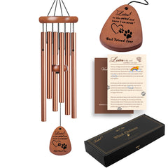 VENBEEL 28-inch pet memorial wind chime front view, ideal for an outdoor tribute.