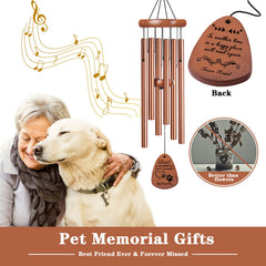 VENBEEL wind chime with engraved paw pendant for a personal keepsake.