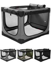 Veraste collapsible travel dog crate exterior side view for easy transport
