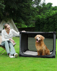 Veraste travel dog crate large-dogs-90-lbs emphasizes roomy interior for big breeds