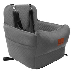 VERGODPRO booster seat back view showing secure strap attachment