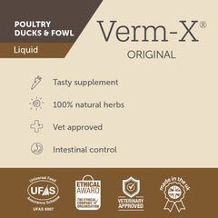 Verm-X in-use with water bowl supports daily gut health.