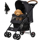 Veropet pet stroller front view with airy mesh panels for ventilation.